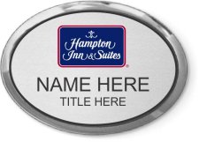 (image for) Hampton Inn & Suites Logo B Executive Oval Silver Badge