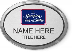 (image for) Hampton Inn & Suites Logo B Executive Oval Silver Badge