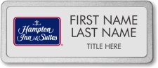 (image for) Hampton Inn & Suites Logo B Silver Prestige Badge with Pebbled Frame-Stacked Name