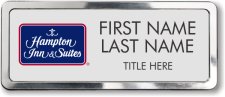 (image for) Hampton Inn & Suites Logo B Silver Prestige Badge with Polished Frame-Stacked Name