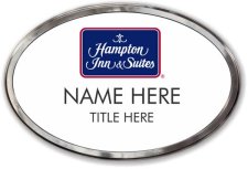 (image for) Hampton Inn & Suites Logo B White Oval Prestige Badge with Polished Frame