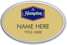 (image for) Hampton Logo C Gold Oval Prestige Badge with Pebbled Frame