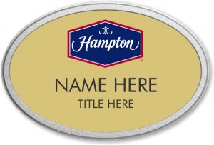 (image for) Hampton Logo C Gold Oval Prestige Badge with Pebbled Frame