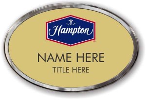 (image for) Hampton Logo C Gold Oval Prestige Badge with Polished Frame