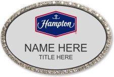 (image for) Hampton Logo C Silver Oval Bling Badge