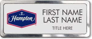 (image for) Hampton Logo C Silver Prestige Badge with Polished Frame - Stacked Name