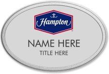 (image for) Hampton Logo C Silver Oval Prestige Badge with Pebbled Frame