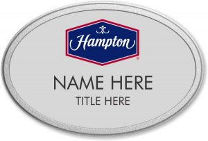 (image for) Hampton Logo C Silver Oval Prestige Badge with Pebbled Frame