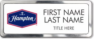 (image for) Hampton Logo C White Prestige Badge with Polished Frame - Stacked Name