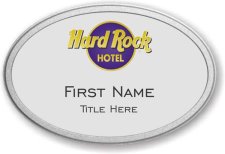 (image for) Hard Rock Hotel Silver Oval Prestige Badge with Pebbled Frame