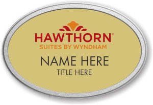 (image for) Hawthorn Suites By Wyndam Gold Oval Pebbled Frame Prestige Badge