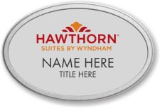 (image for) Hawthorn Suites By Wyndam Silver Oval Pebbled Frame Prestige Badge