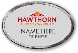 (image for) Hawthorn Suites By Wyndam Silver Oval Polished Frame Prestige Badge