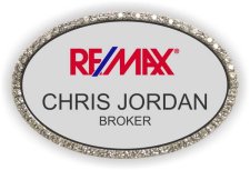 (image for) Remax Style C Silver Oval Bling Badge