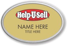 (image for) Help-U-Sell Oval Gold Prestige Pebbled Badge