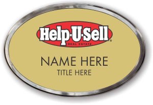 (image for) Help-U-Sell Oval Gold Prestige Polished Badge