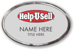 (image for) Help-U-Sell Oval Silver Prestige Polished Badge