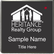 (image for) Heritance Realty Group Silver Square Executive Black Badge w/ Red Jewel