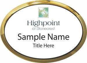 (image for) Highpoint Stonecrest Oval Executive Gold Other Badge