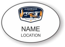 (image for) Highway West Vacations Oval White Badge - Alderwood