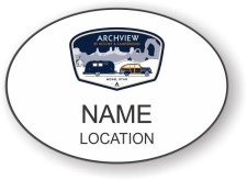 (image for) Highway West Vacations Oval White Badge - Archview
