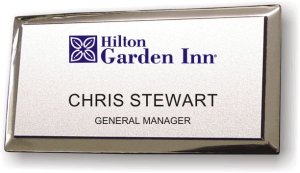 (image for) Hilton Logo D Blue Logo Executive Silver Badge