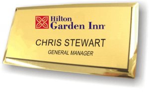 (image for) Hilton Logo D Red/Blue Logo Executive Gold Badge