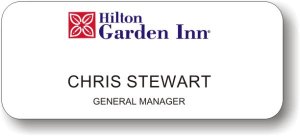 (image for) Hilton Logo D Red/Blue Logo White Badge