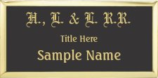 (image for) H., L. & L. R.R. Executive Gold Name Badge with Black Insert