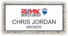 (image for) Remax White - Silver Framed Bling Badge