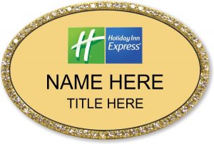 (image for) Holiday Inn Express Oval Gold Bling Badge