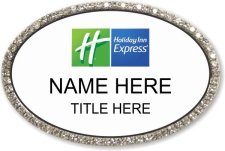 (image for) Holiday Inn Express Oval Silver/White Bling Badge