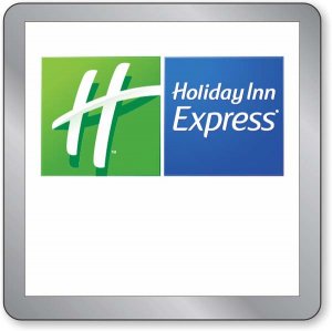 (image for) Holiday Inn Express Logo I Square White Badge on Silver Frame (Logo Only)