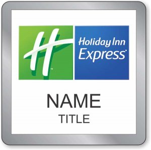 (image for) Holiday Inn Express Logo I Square White Badge on Silver Frame