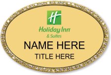 (image for) Holiday Inn & Suites Oval Gold Bling Badge