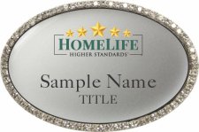 (image for) HomeLife Access Realty Oval Bling Silver badge