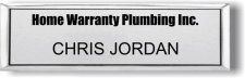 (image for) Home Warranty Plumbing Inc. Small Silver Executive Badge Name Only