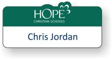 (image for) Hope Christian Schools Shaped Green Badge