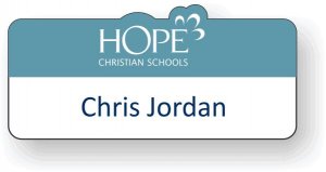 (image for) Hope Christian Schools Shaped Light Blue Badge