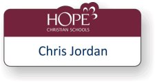 (image for) Hope Christian Schools Shaped Red Badge
