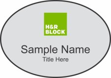 (image for) H&R Block - Color Logo Oval Silver Badge