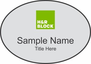 (image for) H&R Block - Color Logo Oval Silver Badge