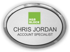 (image for) H&R Block Silver Oval Executive Badge
