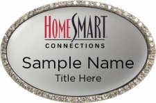 (image for) HomeSmart Connections Oval Bling Gold Badge with White Insert