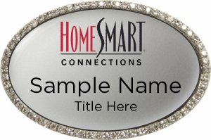 (image for) HomeSmart Connections Oval Bling Gold Badge with White Insert