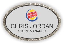 (image for) Burger King Oval Silver Bling Badge