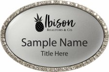 (image for) Ibison Realtors & Co Oval Bling Silver badge