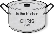 (image for) In the Kitchen Silver Pot Shaped Badge