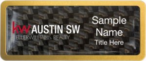 (image for) Keller Williams Austin SW Gold Anodized Frame Carbon Insert Badge