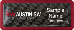 (image for) Keller Williams Austin SW Red Anodized Frame Carbon Insert Badge